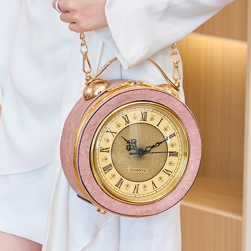 New Stylish Small Round Clock Retro Crossbody bag