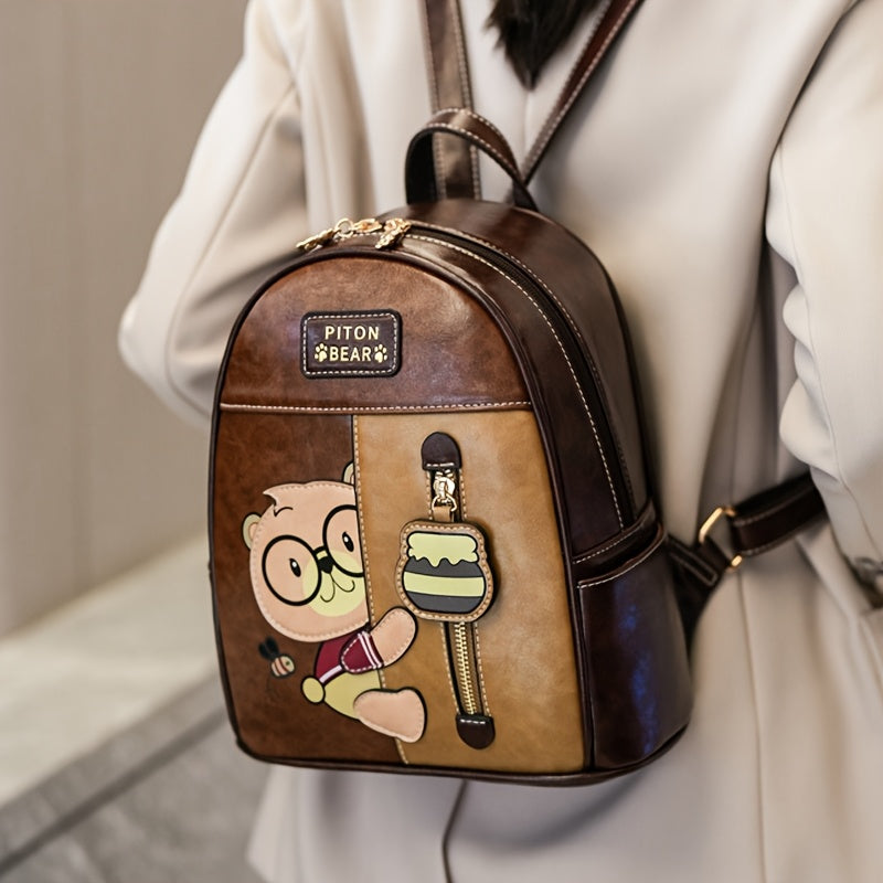 Fashionable Leather Bear Bag with Adjustable Straps