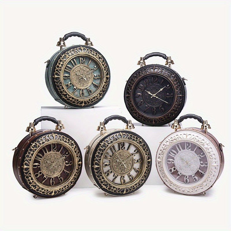 2025 New Creative Personalized Shoulder Bag - Classic Retro Clock Design, European & American Style Bag with Adjustable Strap, Durable, Zipper Closure, Polyester Lining, Vintage Accessory|Vintage Accessory Bag|Durable Bag