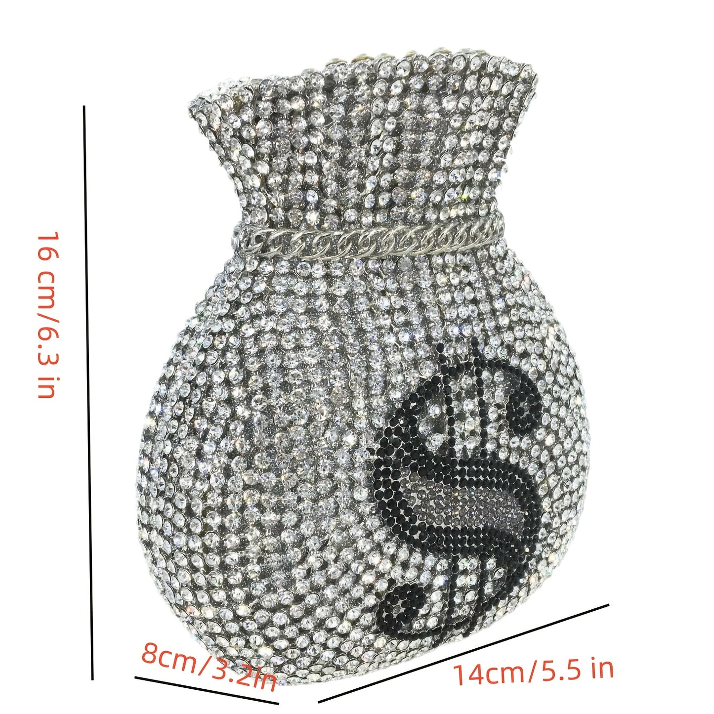 Crystal Money Bag - Crossbody Chain Shoulder Bag