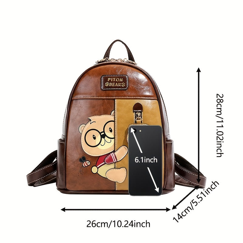 Fashionable Leather Bear Bag with Adjustable Straps