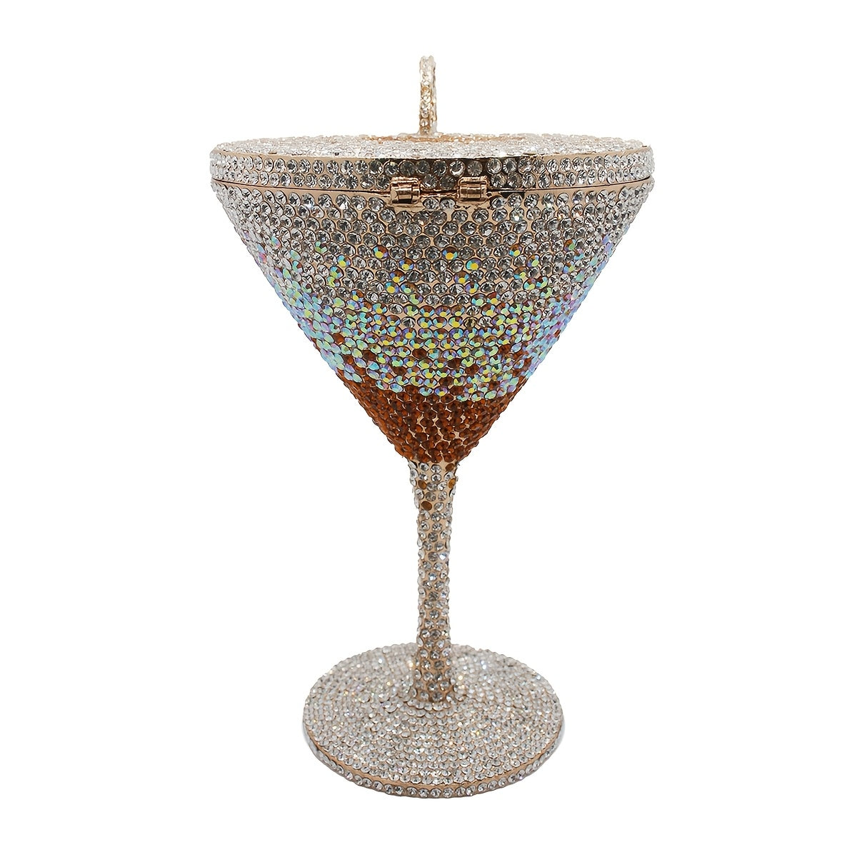 Crystal Martini Clutch Purse - with Detachable Chain Strap