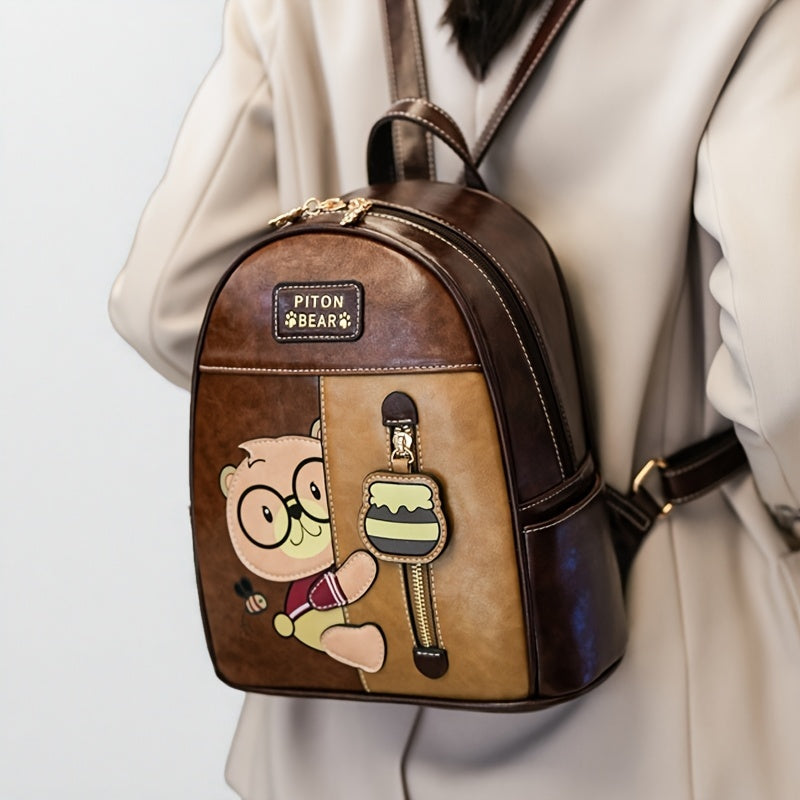 Fashionable Leather Bear Bag with Adjustable Straps