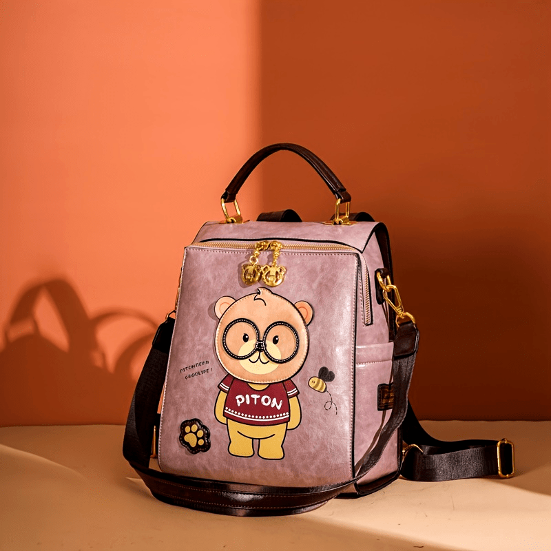 Fashionable Cute Bear Print Backpack