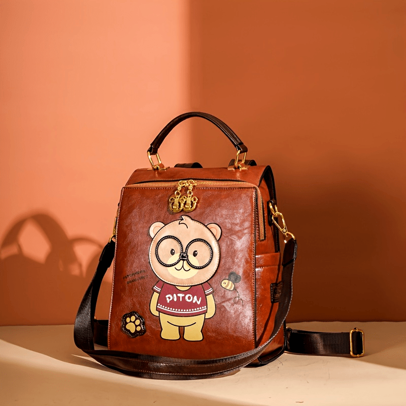 Fashionable Cute Bear Print Backpack