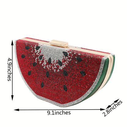 Sparkly Rhinestone Purse Watermelon Crossbody Bag