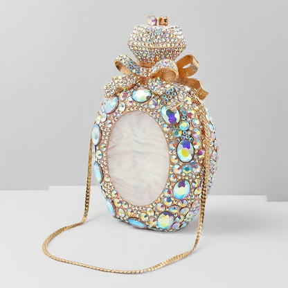 Unique "Ring" Designed Rhinestone Crossbody Shoulder Bag
