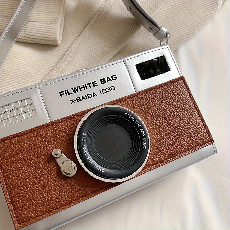 Retro & Vintage Realistic Camera Crossbody Bag with Adjustable Strap, and High-Quality Design