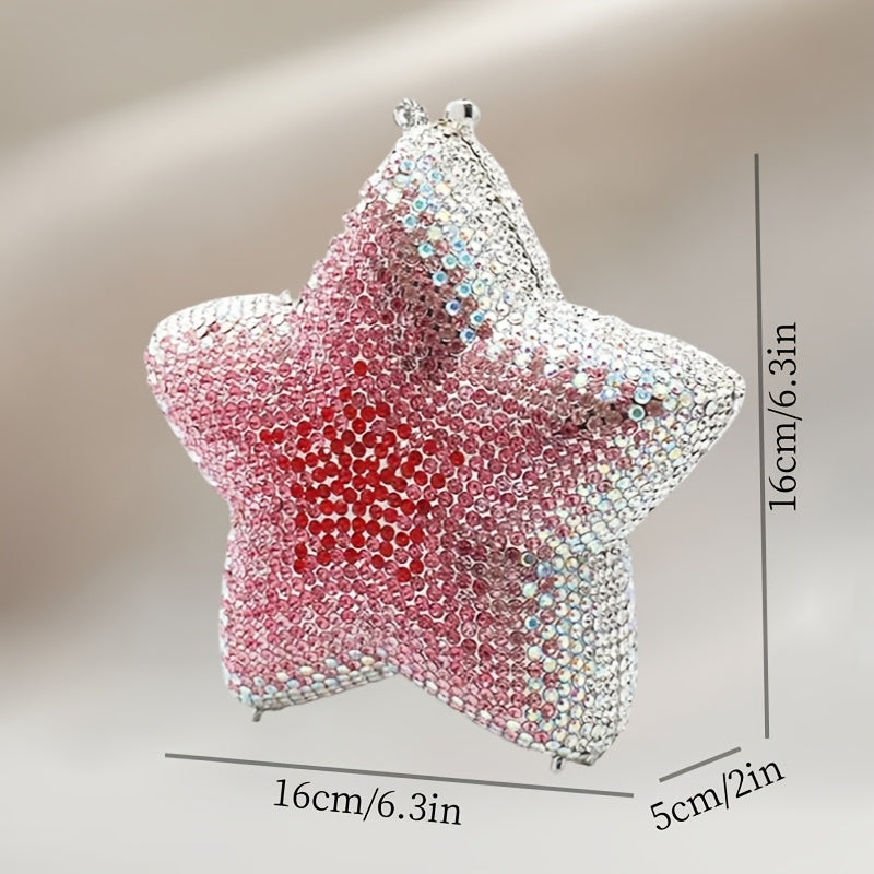 Unique Star Crystal Bag with Detachable Chain Strap