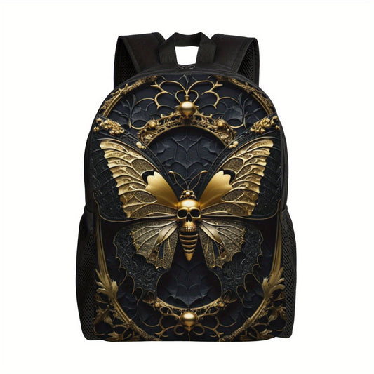 Golden Butterfly Print Backpack