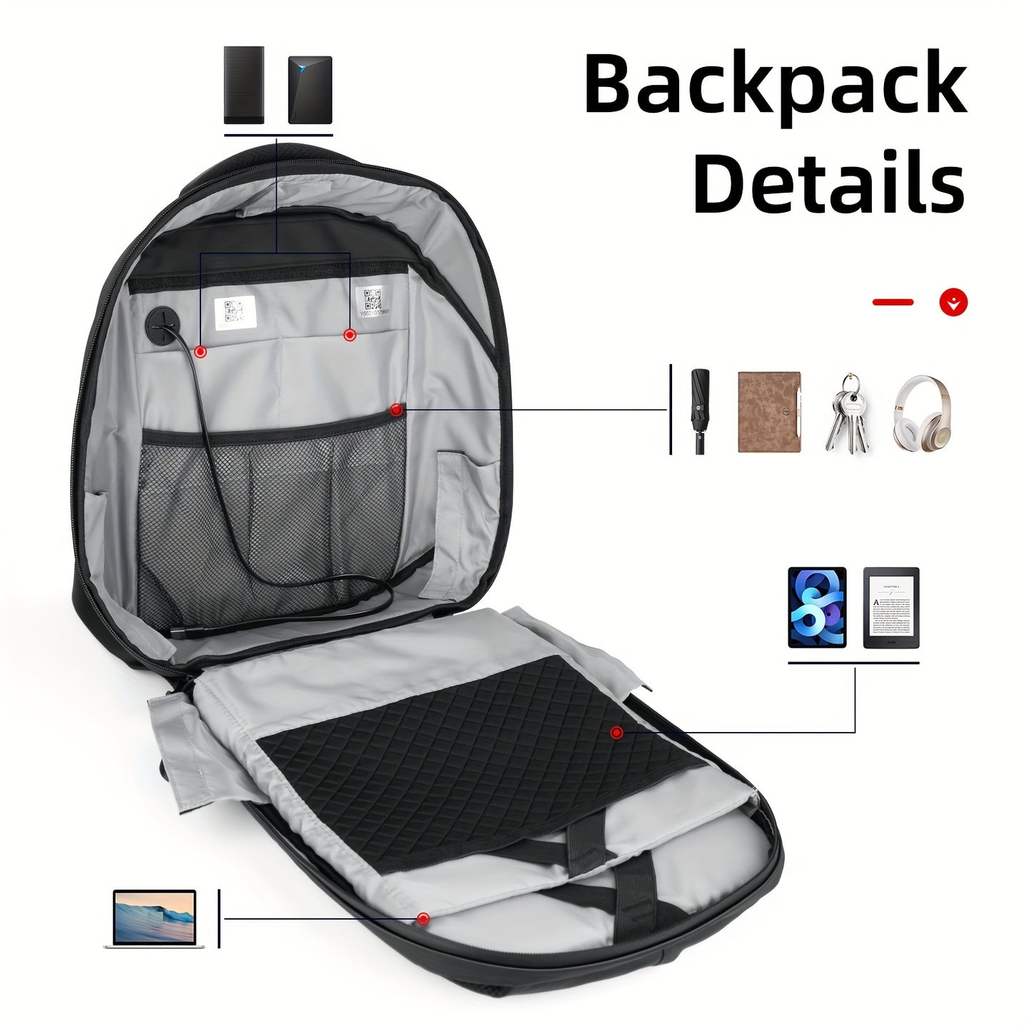 LED 17 Inch Backpack- Cool DIY Pixel Art Animation Programming Backpack