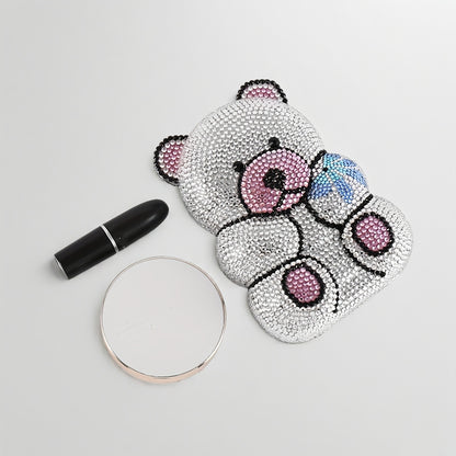 Shiny Bear Water Drill Bag Crystal Clutch Bag