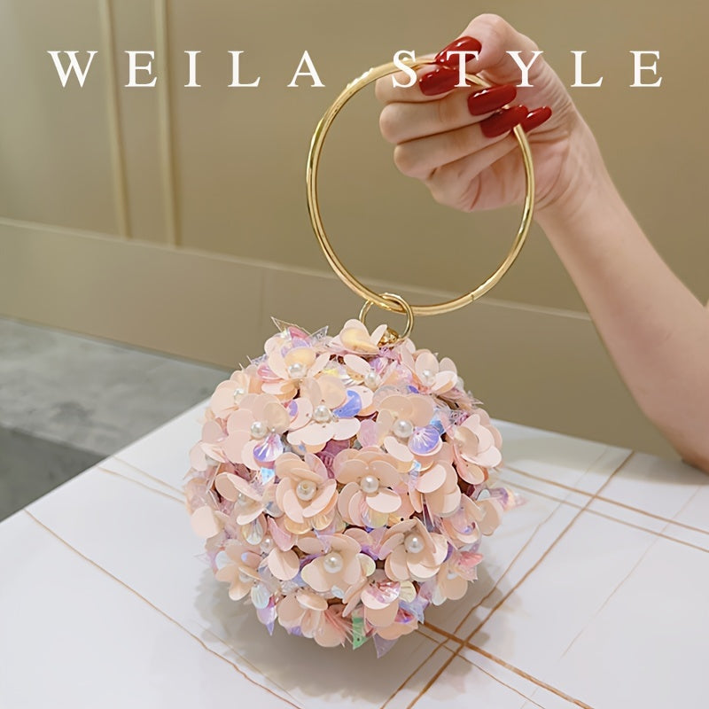 Sparkling Rose Gold Clutch Bag