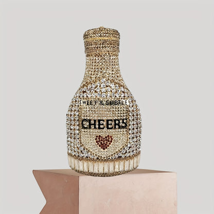 Champagne Bottle Rhinestone Crystal bag