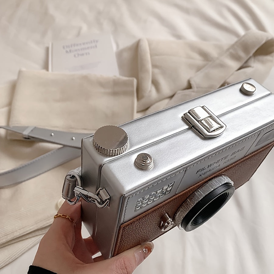 Retro & Vintage Realistic Camera Crossbody Bag with Adjustable Strap, and High-Quality Design