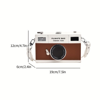 Retro & Vintage Realistic Camera Crossbody Bag with Adjustable Strap, and High-Quality Design