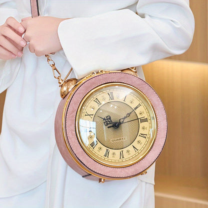New Stylish Small Round Clock Retro Crossbody bag