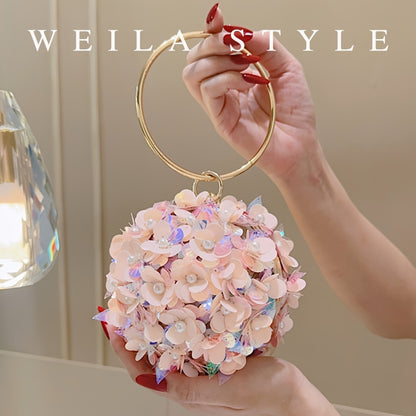 Sparkling Rose Gold Clutch Bag